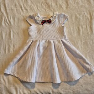 Janie and Jack girls size 5 white dress with bow & pearl buttons VGUC 2021 line